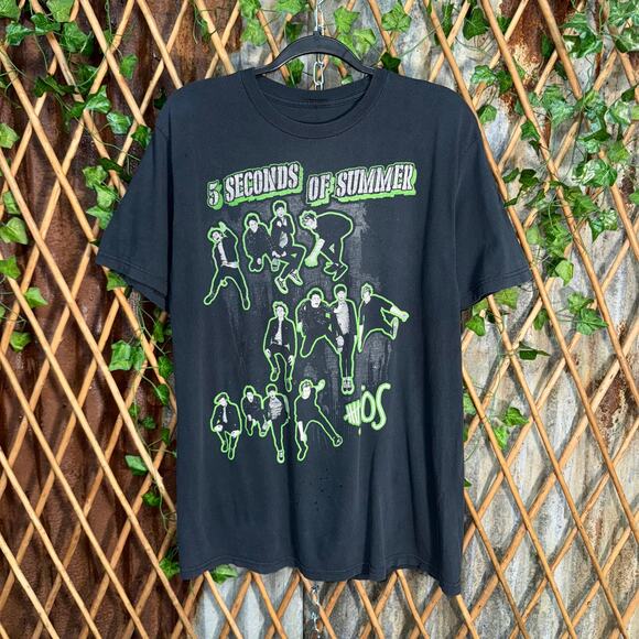 Vintage Y2K 5 SOS 5 seconds of Summer boy band 2000s t-shirt - Picture 1 of 4